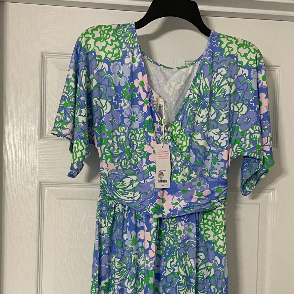 Lily Pulitzer Floral Blue and Green Dress